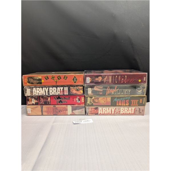 Lot of 8 Adult VHS Tapes