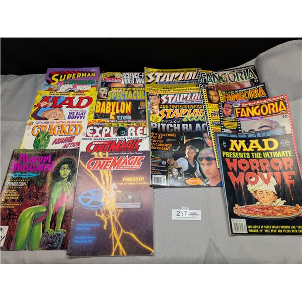Lot of Magazines; Fangoria, MAD, etc