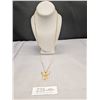 Image 1 : Extra Long Gold Guilded Chain with Rhinestones ,Set of Butterflies Pendant Necklace