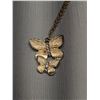 Image 2 : Extra Long Gold Guilded Chain with Rhinestones ,Set of Butterflies Pendant Necklace