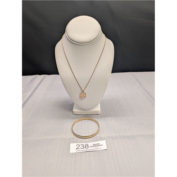 Gold Plated Lousa Necklace and Bangle