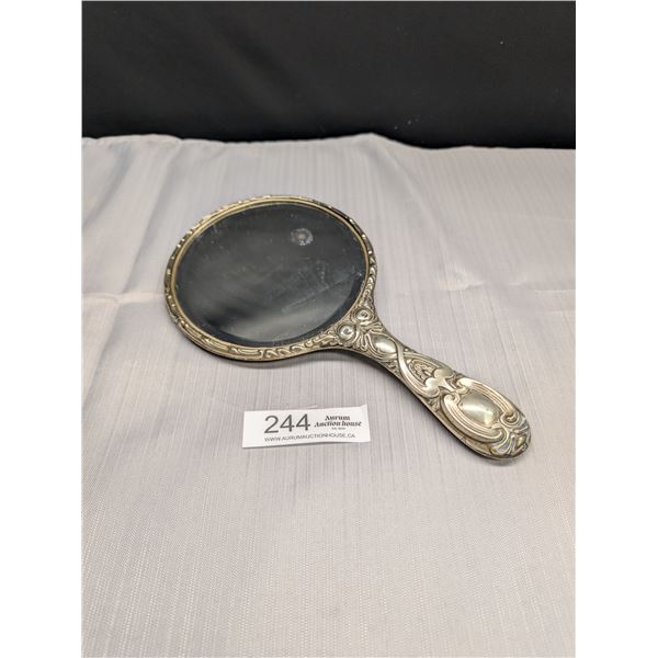 Vintage Silver Plate Hand Mirror