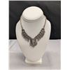 Image 1 : Vintage Silver Tone Metalw/Rhinestones Choker Necklace