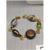 Image 2 : Vintage Venetian Glass Choker Necklace, Beads Bracelet and Pair of Dangle Errings