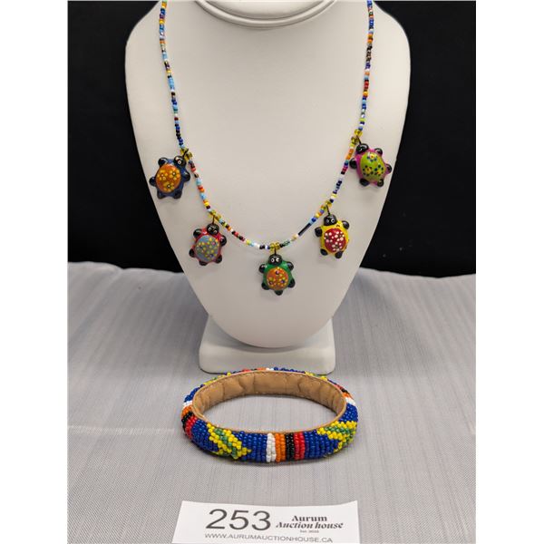 Vintage Culture Beads Bangle and Necklace