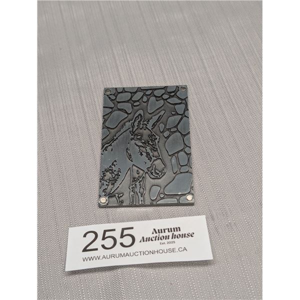 Small Enamel Pewter Plaque " The Conqueror"