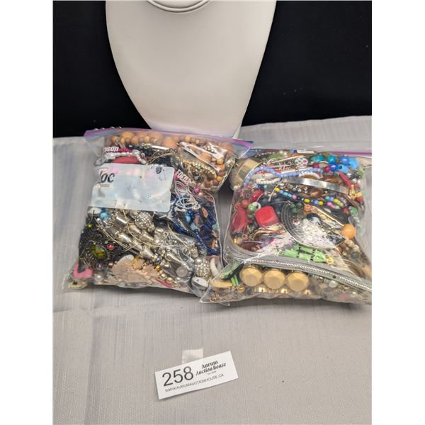 3 Bags of Misc Jewelry and Parts