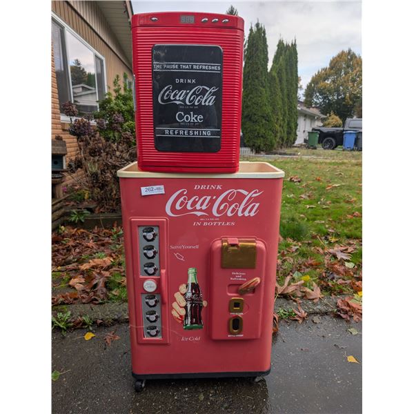 2 Vintage Coca Cola Coolers One Plugs in other Ice Box Missing Lid
