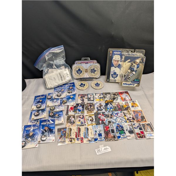 Collectible NHL Lot of Trading Cards Pins Figure Etc