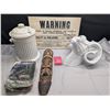 Image 1 : Vintage Décor Lot Lidded Jar Rams Head Etc