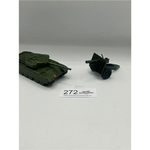 Vintage Dinky Diecast Tank Centurion 651 plus a Vintage Btiains Dicast Canon