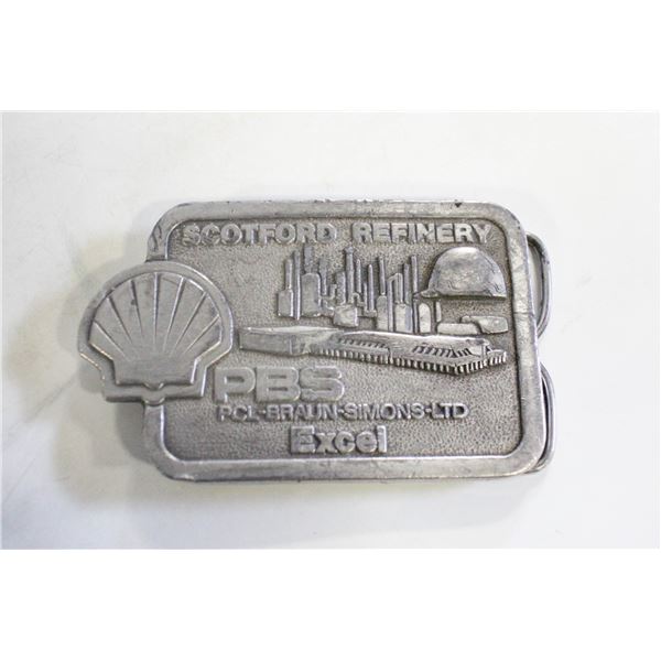 VINTAGE SHELL SCOTFORD REFINERY BELT BUCKLE