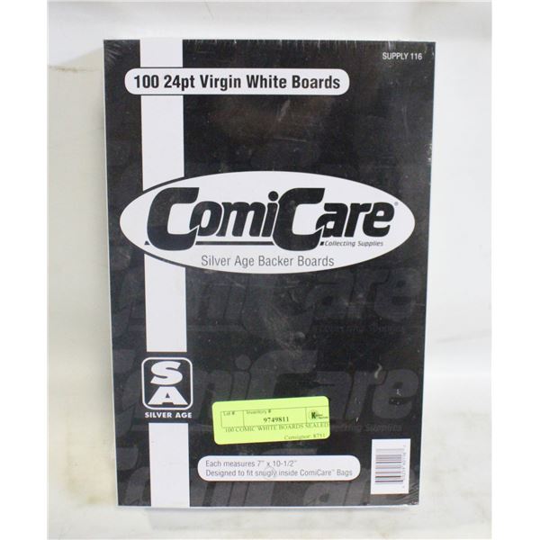 100 COMIC WHITE BOARDS SEALED