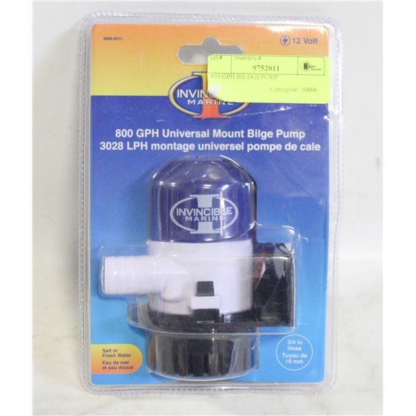 800 GPH BILDGEPUMP