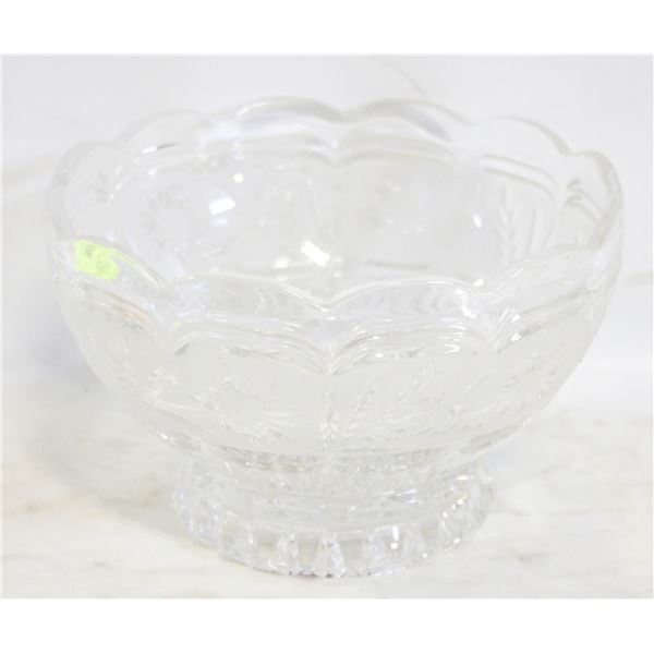 TWO PRESSED-GLASS SERVING BOWLS
