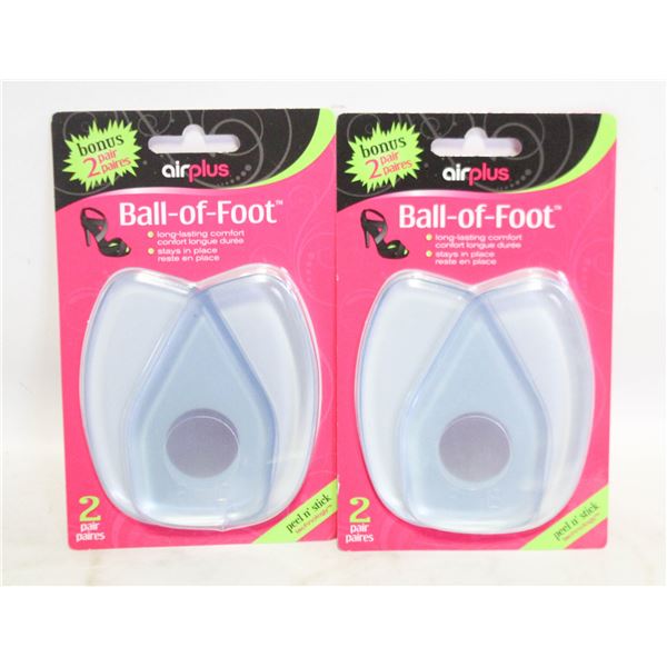 2 OF AIRPLUS BALL FOOT GEL CUSHION CLEAR NEW