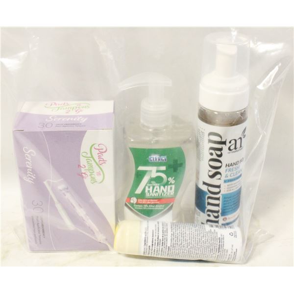 BAG WITH NEW PRODUCTS INCL 236 ML OF FOAMING