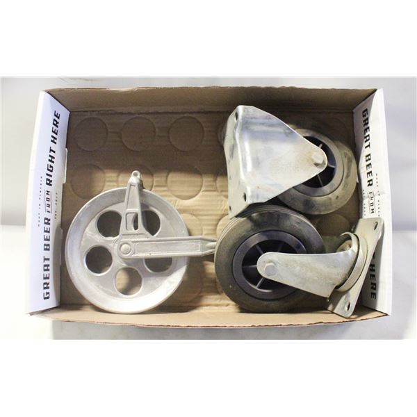 2 HEAVY DUTY CASTORS + MORE