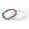 Image 1 : #65-NATURAL PINK ROSE QUARTZ & JADE JADEITE