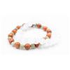 Image 1 : #64-NATURAL WHITE SELENITE/JADE JADEITE BRACELET
