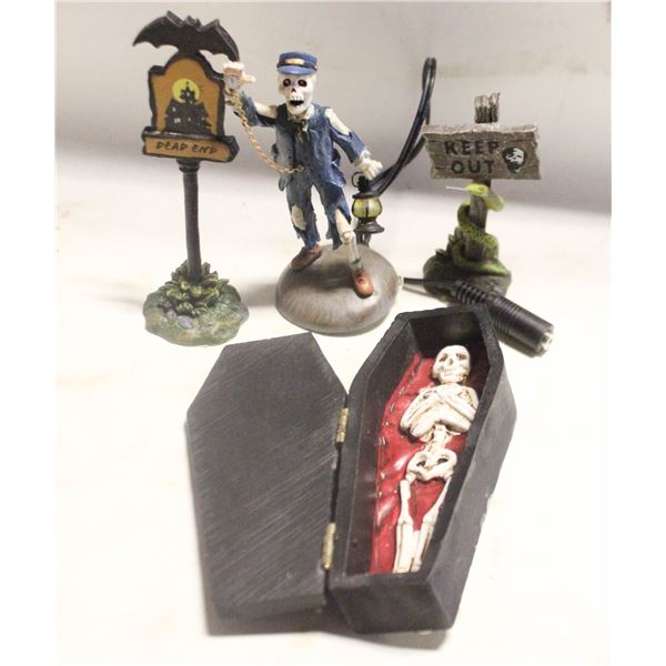 LOT OF DEPARTMENT 56 HALLOWEEN DECORATIONS