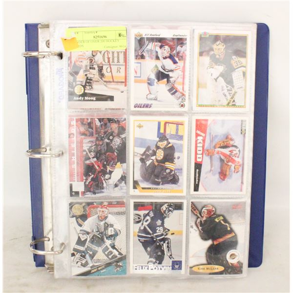 BINDER OF OVER 200 HOCKEY CARDS