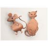 Image 1 : COPPER CAT + MOUSE VINTAGE BROOCHES