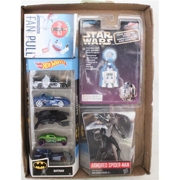 BOXES HOTWHEELS STARWARS SPIDERMAN &
