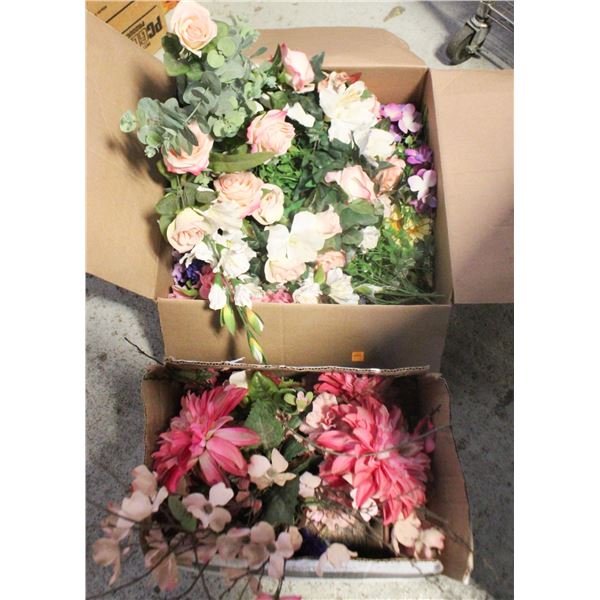 LARGE LOT OF SILK FLOWERS