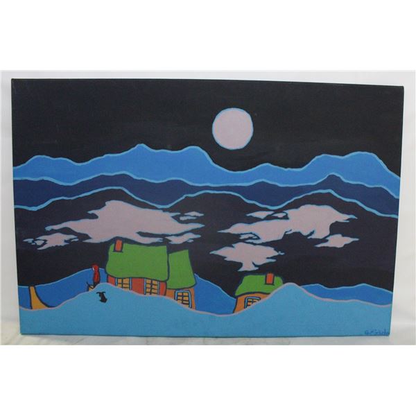 24" X 36" TED HARRISON INSPIRED CANVAS