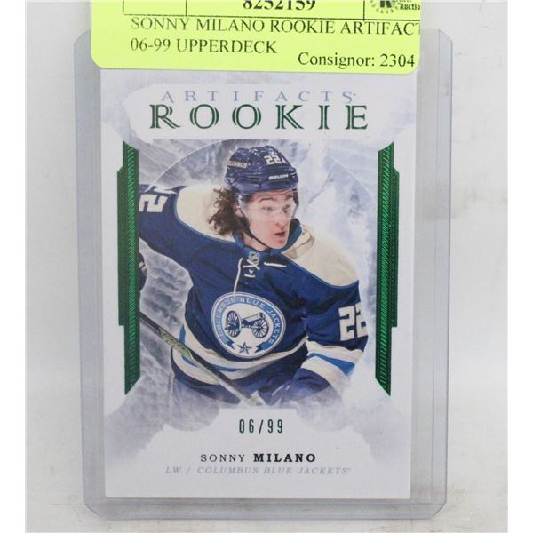 SONNY MILANO ROOKIE ARTIFACTS 06-99 UPPERDECK