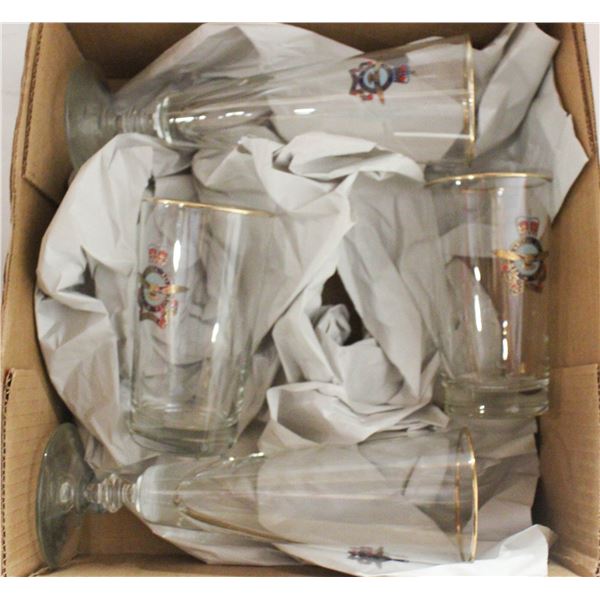VINTAGE R.C.A.F. GOLD RIMMED GLASSES- SET OF 4