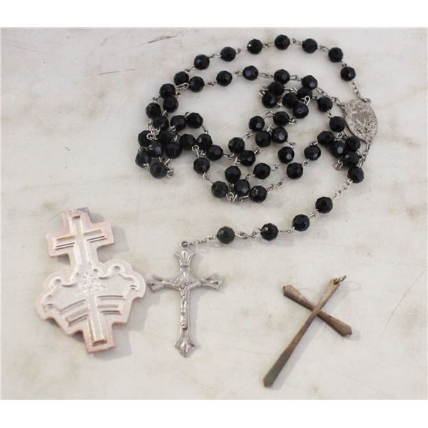 ESTATE ROSARY, CROSS + XL CROSS IN BOX
