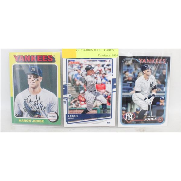 LOT OF 3 AARON JUDGE CARDS