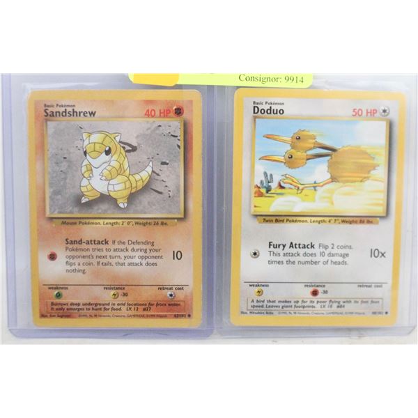POKEMON BASE SET SANDSHREW & DODUO CARDS
