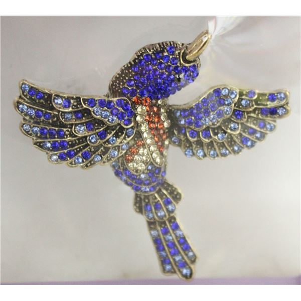 NEW XL BIRD BROOCH FULLY ENCRUSTED WITH