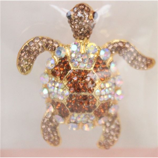 NEW TURTLE BROOCH WITH AMBER &