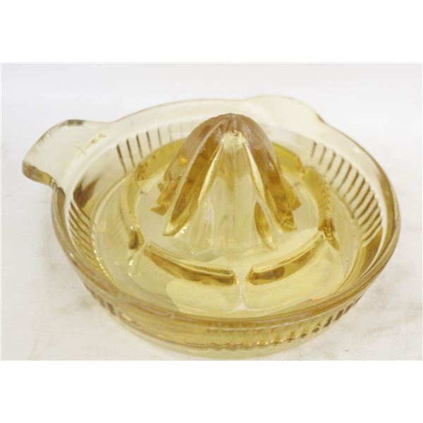 FEDERAL AMBER DEPRESSION GLASS CITRUS JUICER