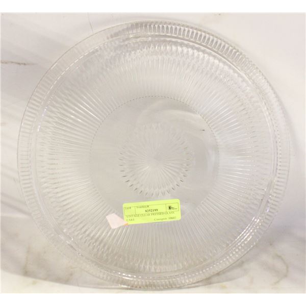 VINTAGE CLEAR PRESSED GLASS CAKE