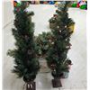 Image 1 : (3) Christmas Trees w/ Lights, Working, Large Qty Battery Tealights, etc.