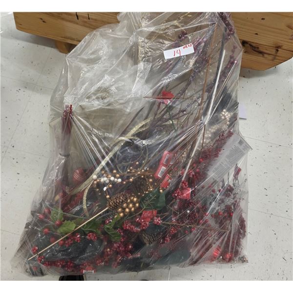 Large Bag of Christmas Décor inc. Craft Wreaths, etc.