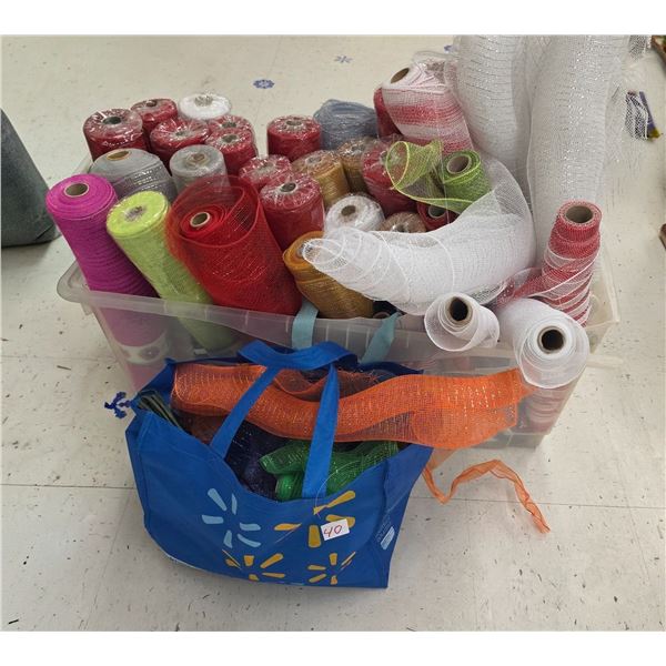 Large Lot of Decorative Christmas Mesh Rolls etc.