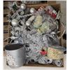 Image 2 : Lot of Silver Christmas Décor, etc.
