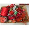 Image 5 : Lot of Christmas Ribbon, Bows, Tree Skirt, etc.