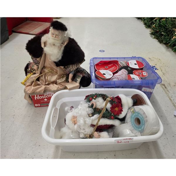 Christmas Ribbon, Santas, etc.