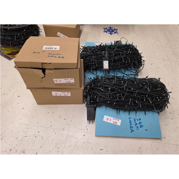 (4) 300’ Strands Multi-Coloured Christmas Lights - Working