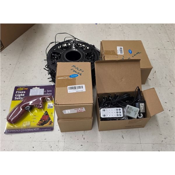 Lot of Assorted Christmas Lights & Light Fixer