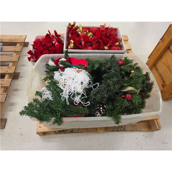 Lot of Christmas Bows & Garland, etc.