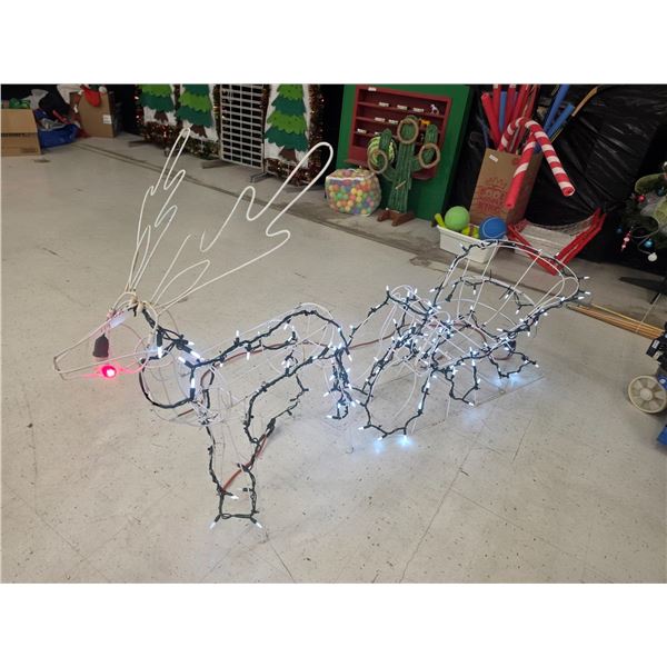 3 ¾’ Tall Light-Up Reindeer w/ Sleigh