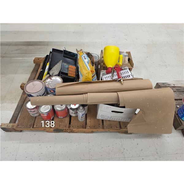 Pallet Lot of Paint and Painting Supplies